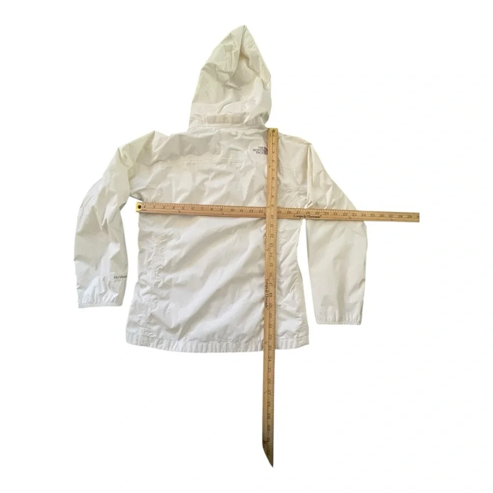 The North Face Hyvent Kids white rain jacket windbreaker full zip size L 14/16 - Picture 7 of 12